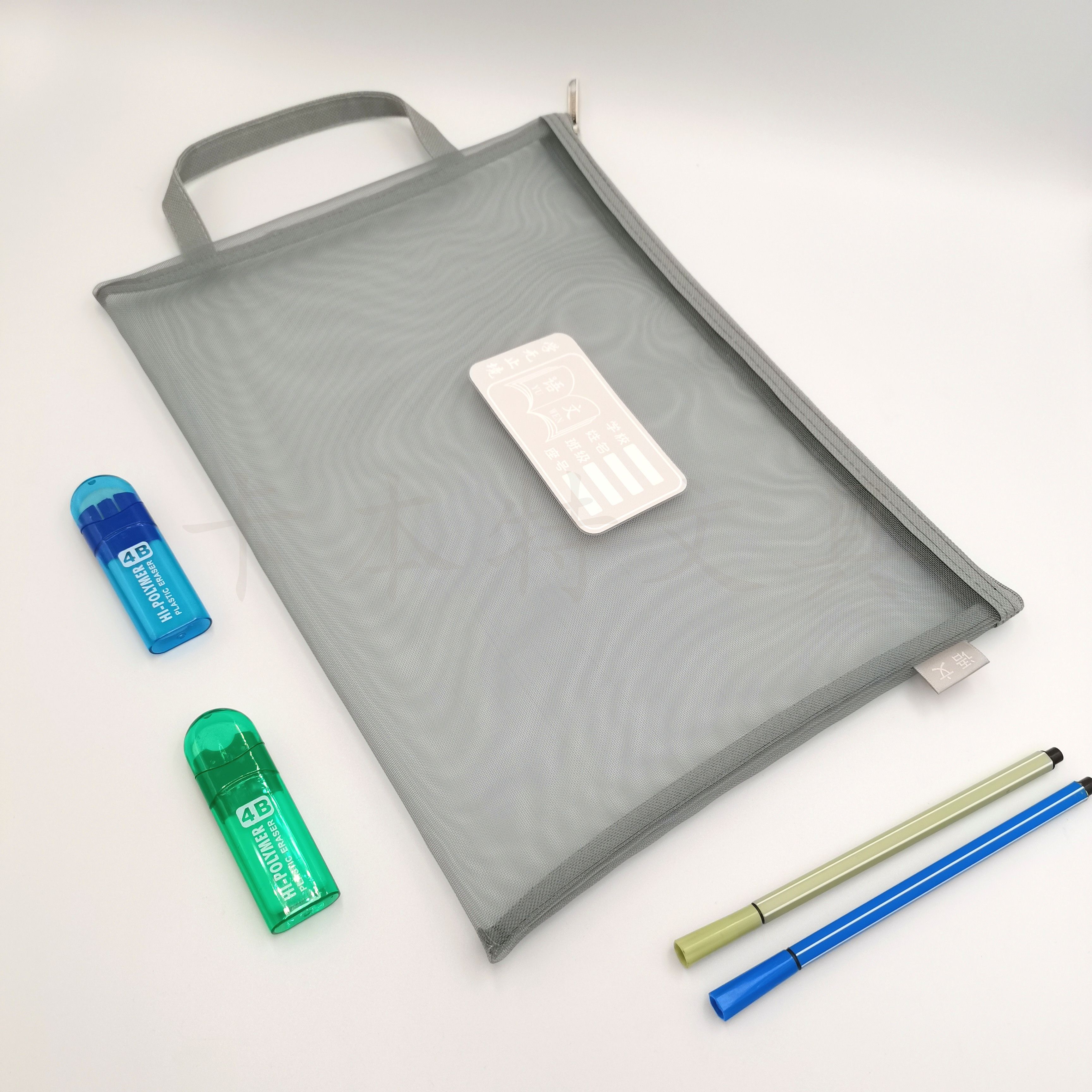 Student subject single layer classification bag produced and sold by A4 paper bag work bag manufacturers direct mesh bag Specification drawing