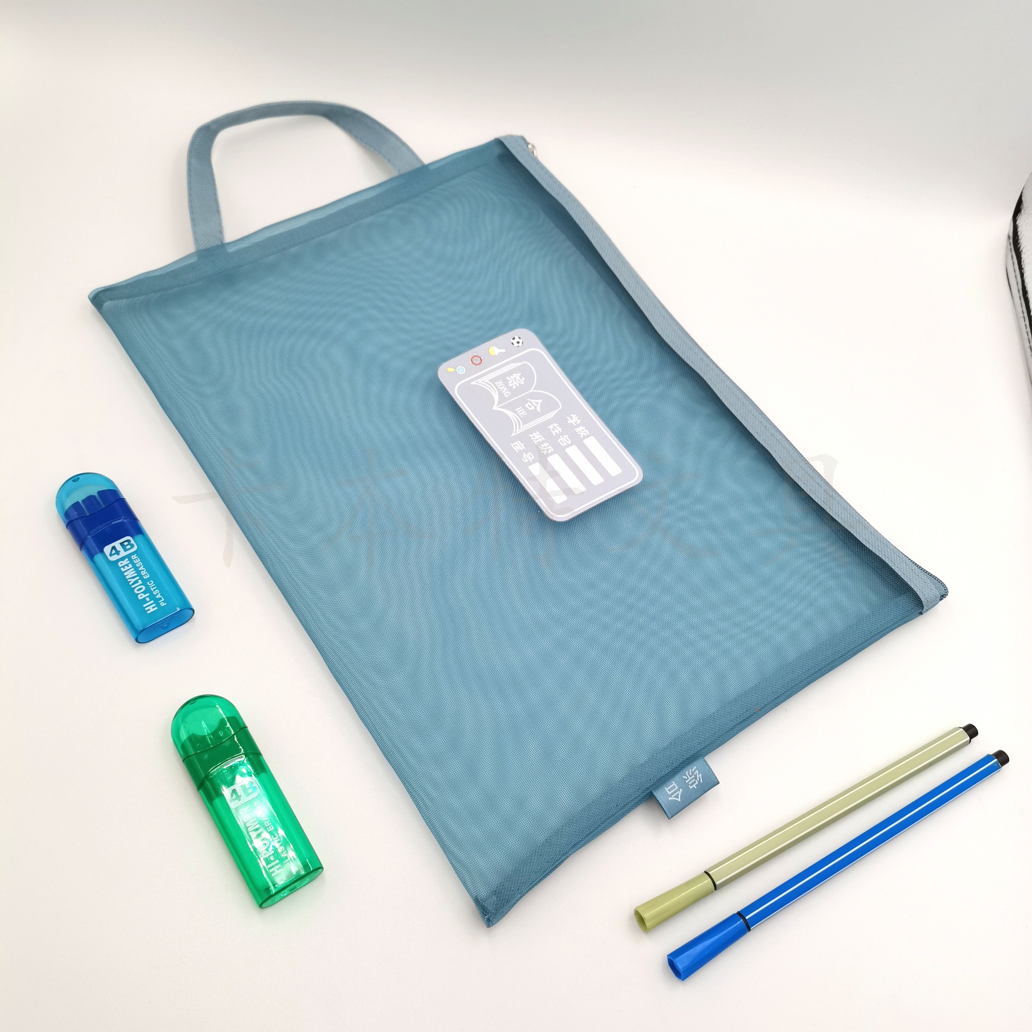 Student subject single layer classification bag produced and sold by A4 paper bag work bag manufacturers direct mesh bag full figure