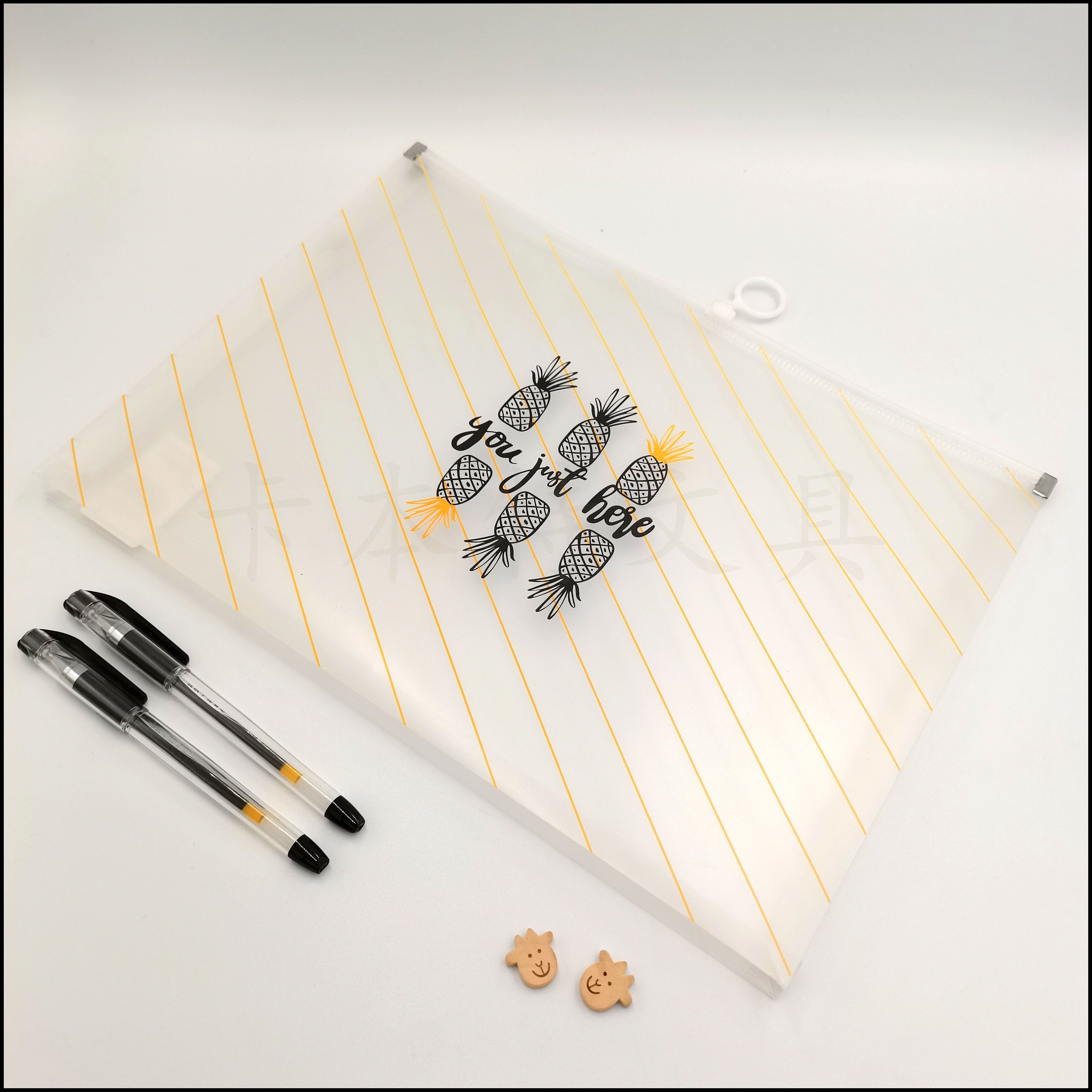 Flamingo printing zipper bag student examination paper bag A4 file bag data bag ticket bag Specification drawing