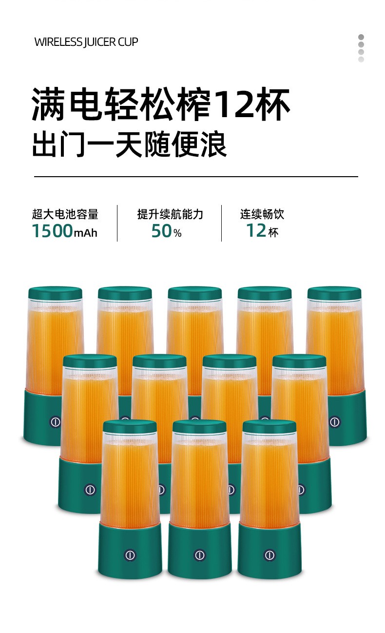 Mini fresh juicer cup USB charging household electric small portable juicer and blender detail image 9