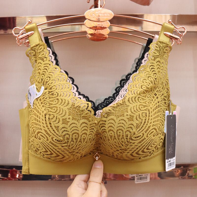 Thai natural latex bras for women, small breasts, breast retraction, anti-sagging, non-magnetic, no steel rings, thin top and thick bottom Specification image