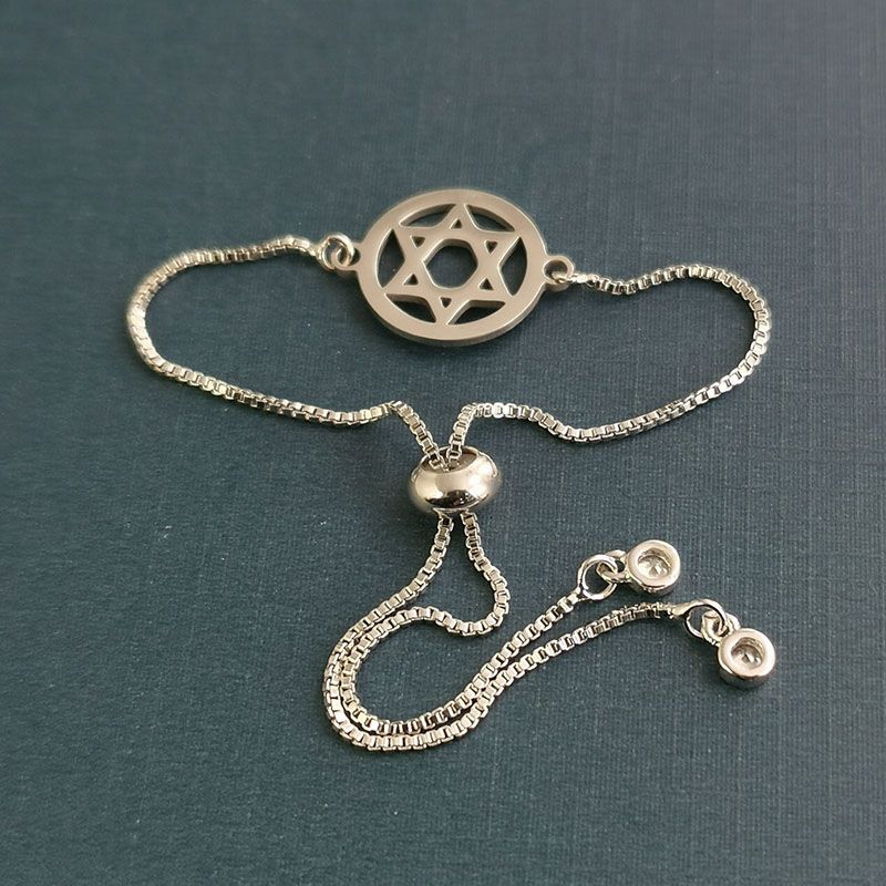 New accessories: Amazon European and American men's accessories, personalized hip-hop titanium steel bracelet pendant, hexagonal star pendant customization Specification image