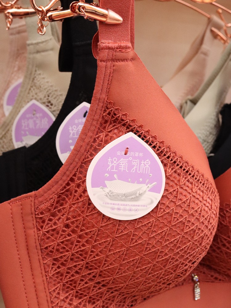 Thin cup breathable, non-misalignment bra top support, gathering, no steel ring bra, no magnetic retractable accessory, adjustable underwear for women detail image 6