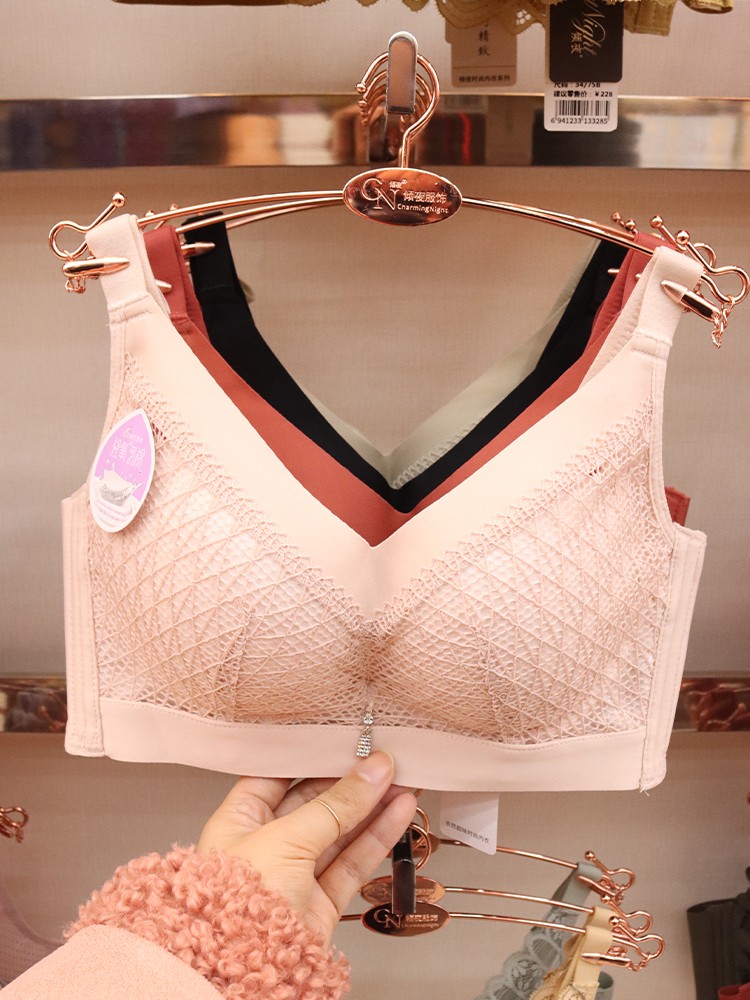 Thin cup breathable, non-misalignment bra top support, gathering, no steel ring bra, no magnetic retractable accessory, adjustable underwear for women detail image 2