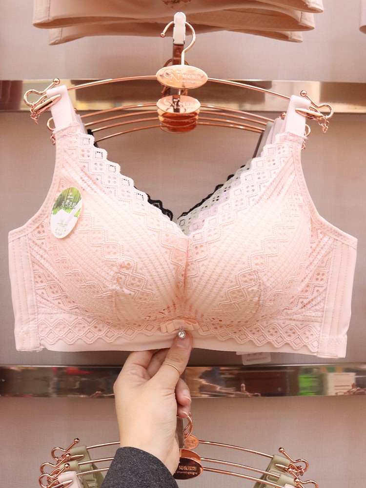 Thin-cup lingerie for women, with a small breast that looks larger and a retractable accessory bra, soft latex cotton breathable bra without underwire detail image 11