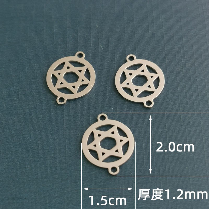 New accessories: Amazon European and American men's accessories, personalized hip-hop titanium steel bracelet pendant, hexagonal star pendant customization detail image 3