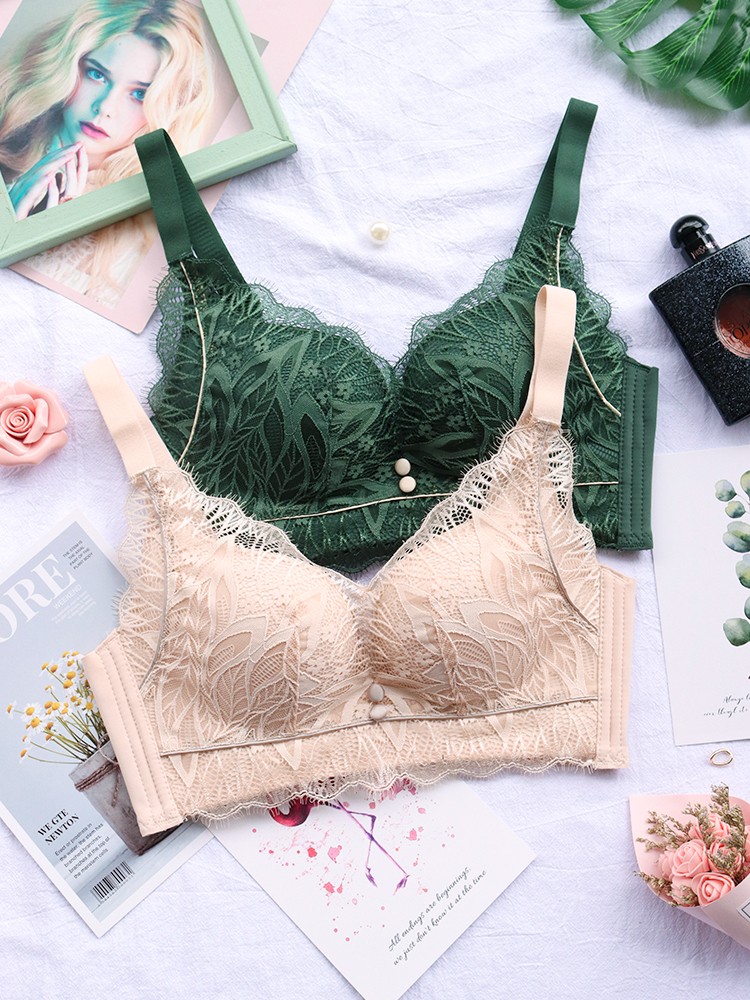 Lingerie women gather small breasts to make them look larger, no empty cups, no underwire, top support adjustable anti-sagging and breast retraction bra detail image 5
