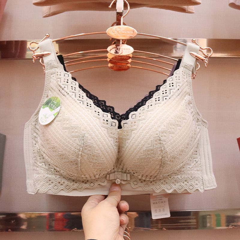 Thin-cup lingerie for women, with a small breast that looks larger and a retractable accessory bra, soft latex cotton breathable bra without underwire details Picture