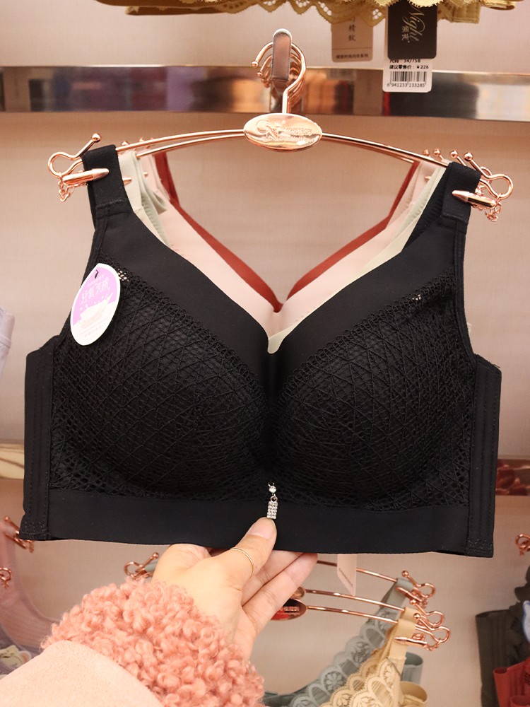 Thin cup breathable, non-misalignment bra top support, gathering, no steel ring bra, no magnetic retractable accessory, adjustable underwear for women detail image 1
