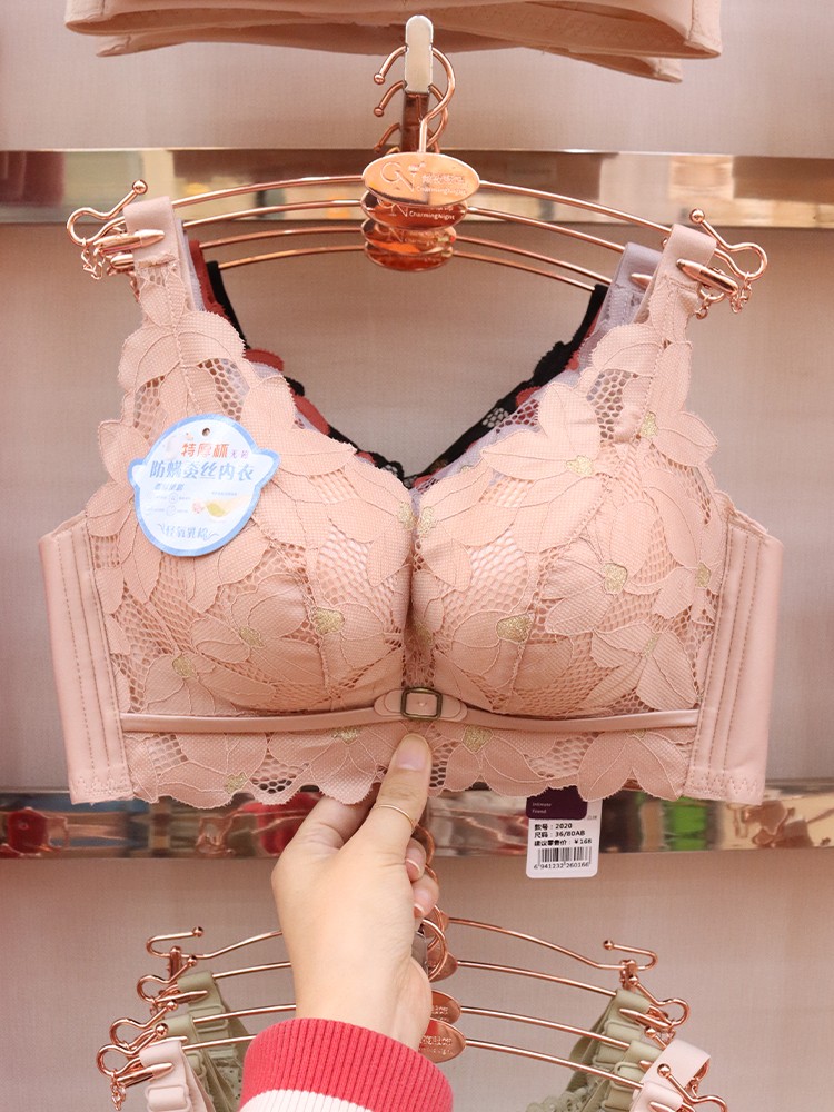 Extra thick 5cm steamed bun cup gathering underwear, small chest special bra, non-magnetic, non-steel ring upper support adjustable bra detail image 8