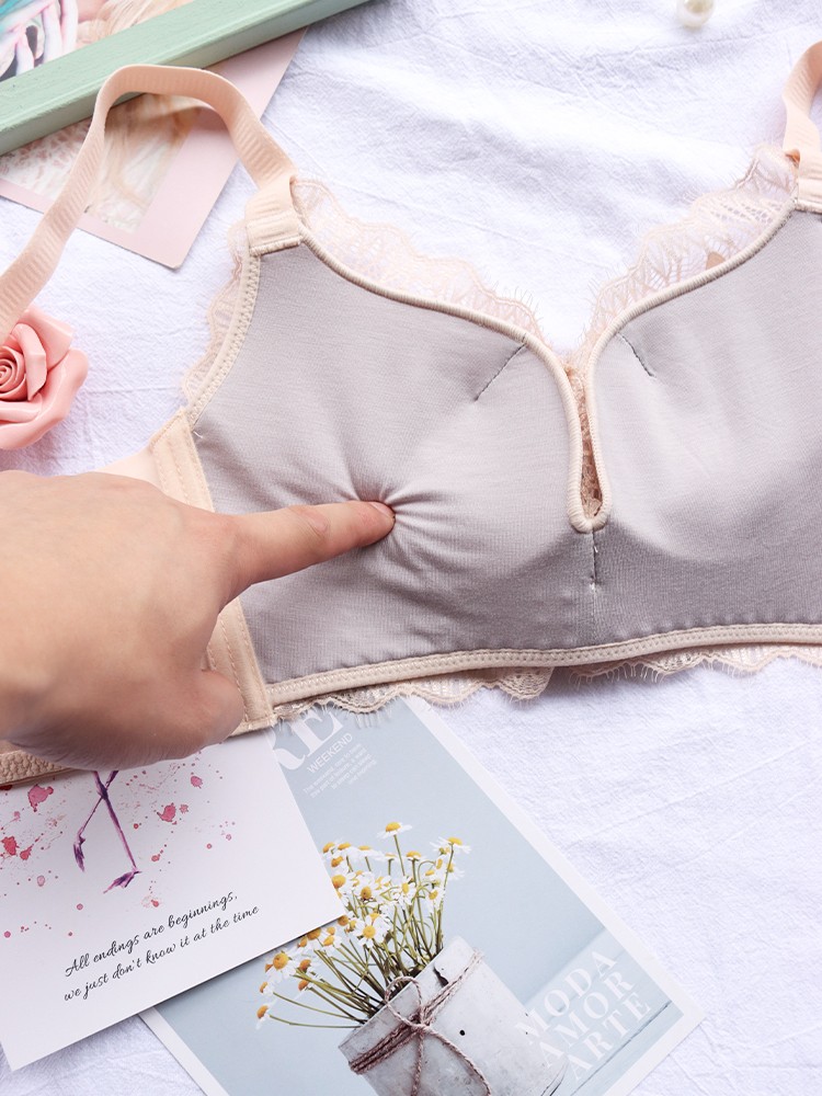 Lingerie women gather small breasts to make them look larger, no empty cups, no underwire, top support adjustable anti-sagging and breast retraction bra detail image 6