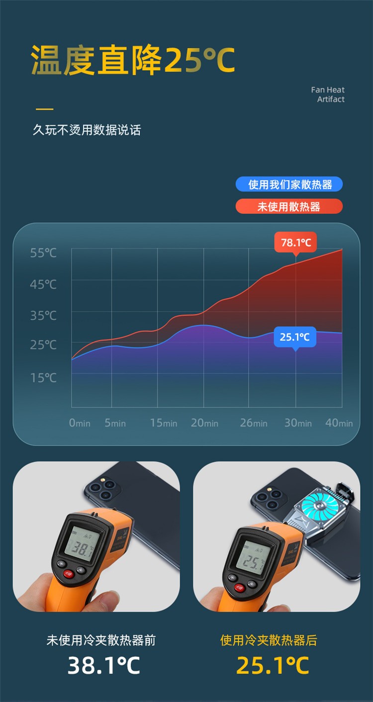 跑量款吃鸡神器 H15手机散热器冷风冰冻散热手机快速降温厂家直销详情图10