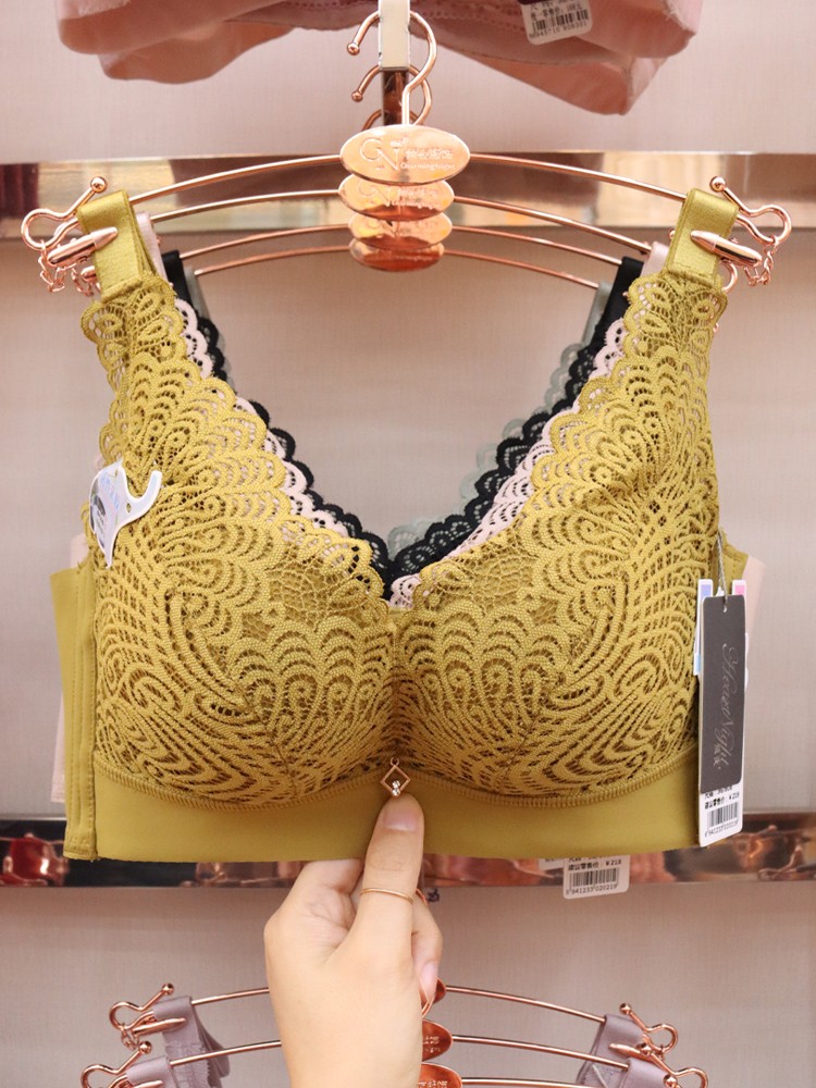 Thai natural latex bras for women, small breasts, breast retraction, anti-sagging, non-magnetic, no steel rings, thin top and thick bottom detail image 1