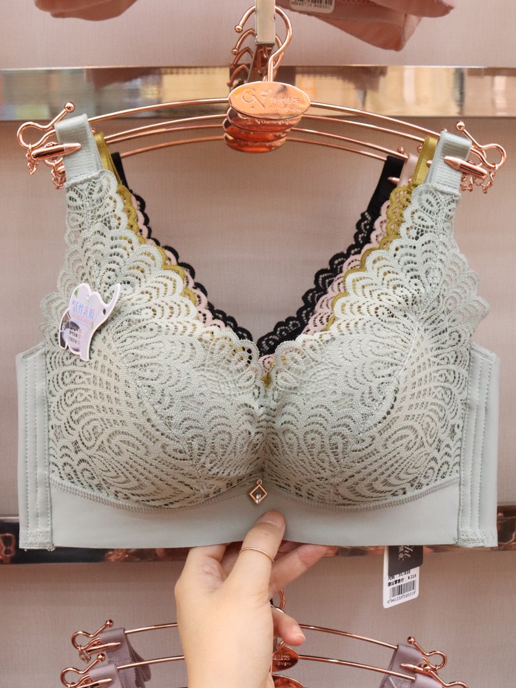 Thai natural latex bras for women, small breasts, breast retraction, anti-sagging, non-magnetic, no steel rings, thin top and thick bottom detail image 7