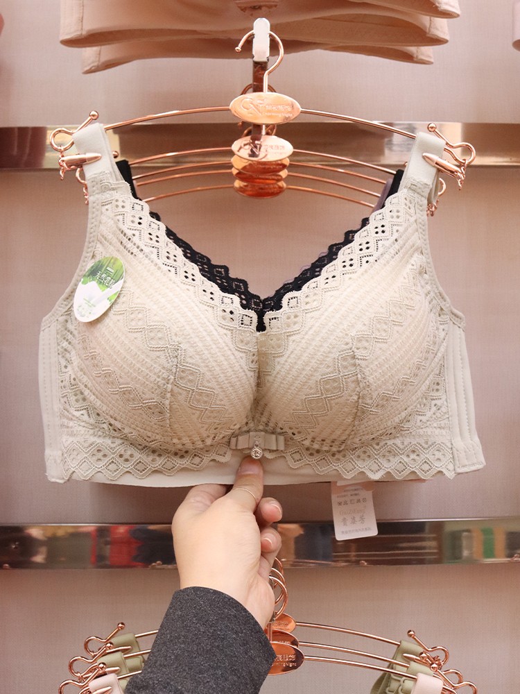 Thin-cup lingerie for women, with a small breast that looks larger and a retractable accessory bra, soft latex cotton breathable bra without underwire detail image 7