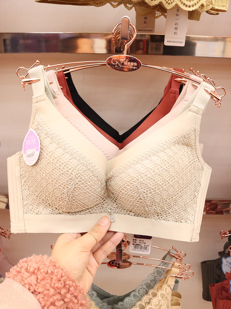 Thin cup breathable, non-misalignment bra top support, gathering, no steel ring bra, no magnetic retractable accessory, adjustable underwear for women detail image 5