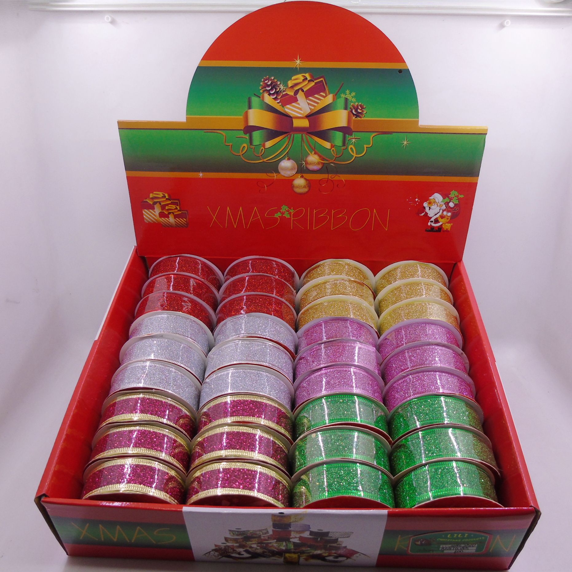 2.5cm圣诞丝带礼盒装饰工艺品