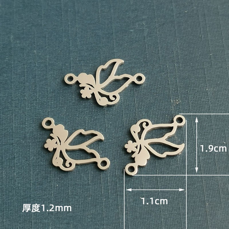 Stainless steel little girl angel jewelry accessory pendant, titanium steel hollow angel bracelet necklace, DIY pendant detail image 3