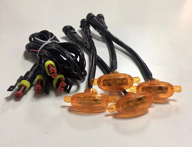 Yellow LED grille decorative lights for car grilles, anti-fog lights and warning lights for four-trailer pickup trucks, yellow light pickup truck lights details Picture