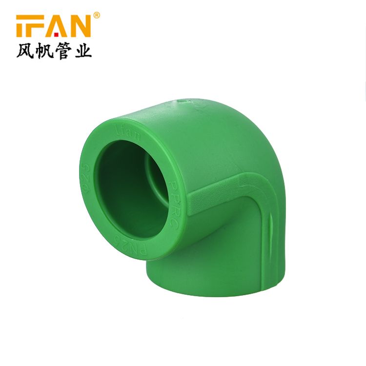 塑料PPR管件/水管管道/PPR管件/绿色PPR管件弯头白底实物图