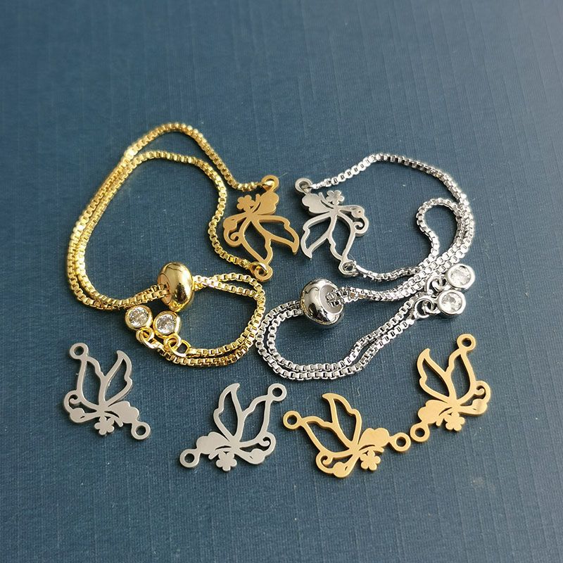 Stainless steel little girl angel jewelry accessory pendant, titanium steel hollow angel bracelet necklace, DIY pendant Item Picture