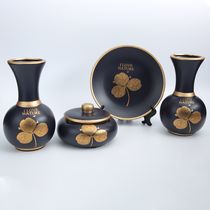 China yiwu small commodity city ceramic craft four piece vase set hotel home furnishings
