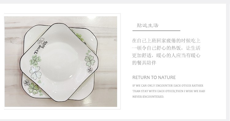 小号饭碗欧式家用陶瓷米饭碗4.5英寸方形碗大汤碗带盖盛汤用品锅详情图3