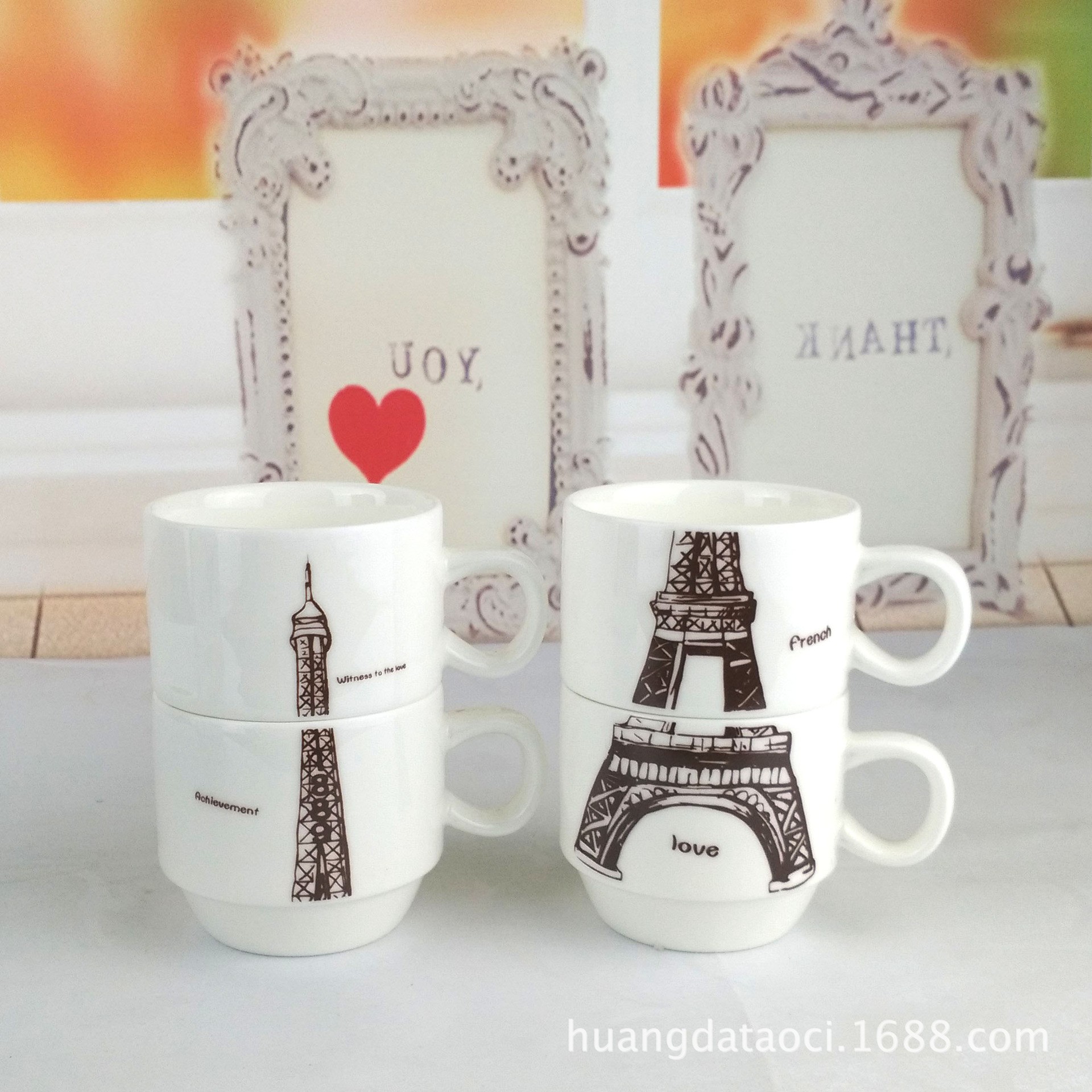 Five-piece ceramic coffee cup set detail image 7