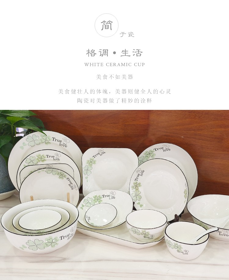 小号饭碗欧式家用陶瓷米饭碗4.5英寸方形碗大汤碗带盖盛汤用品锅详情图1