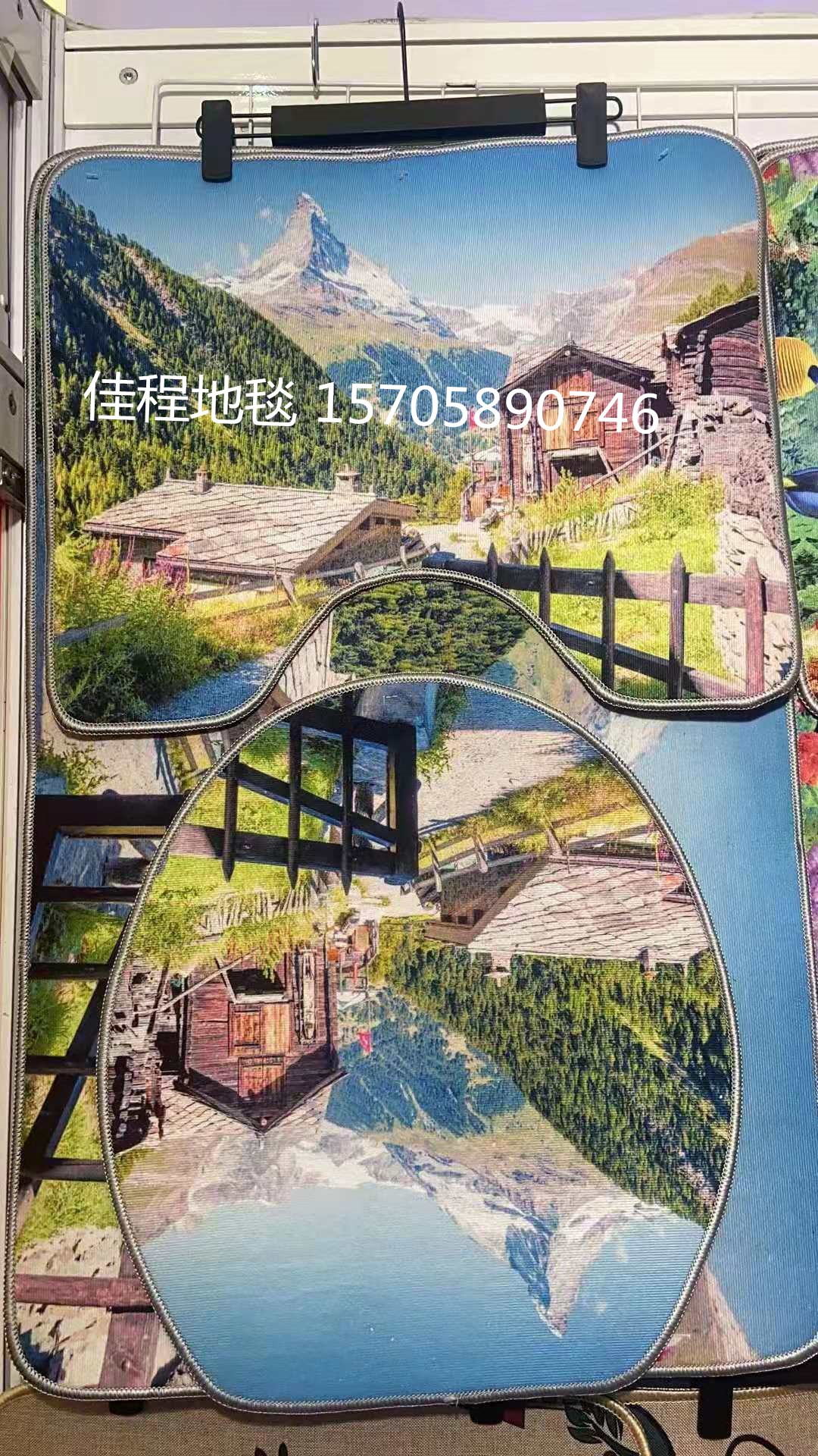 3D高清水晶绒印花马桶组合垫马桶3件套组合垫马桶脚垫马桶地垫详情图9