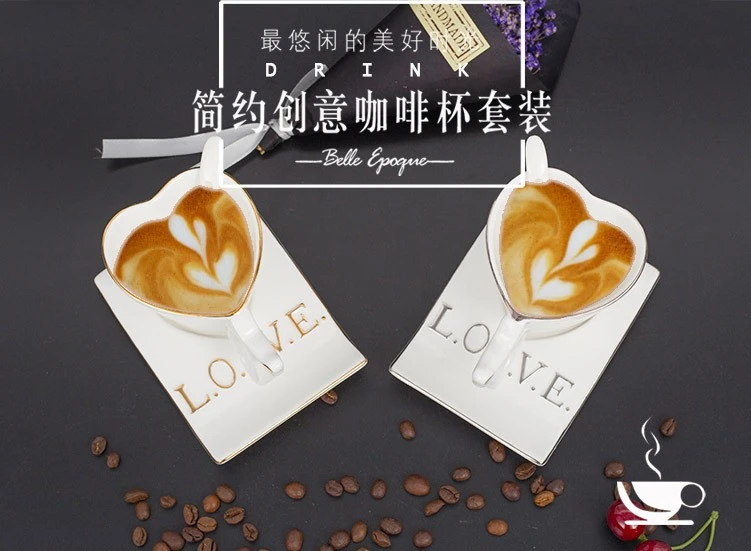Five-piece ceramic coffee cup set detail image 1