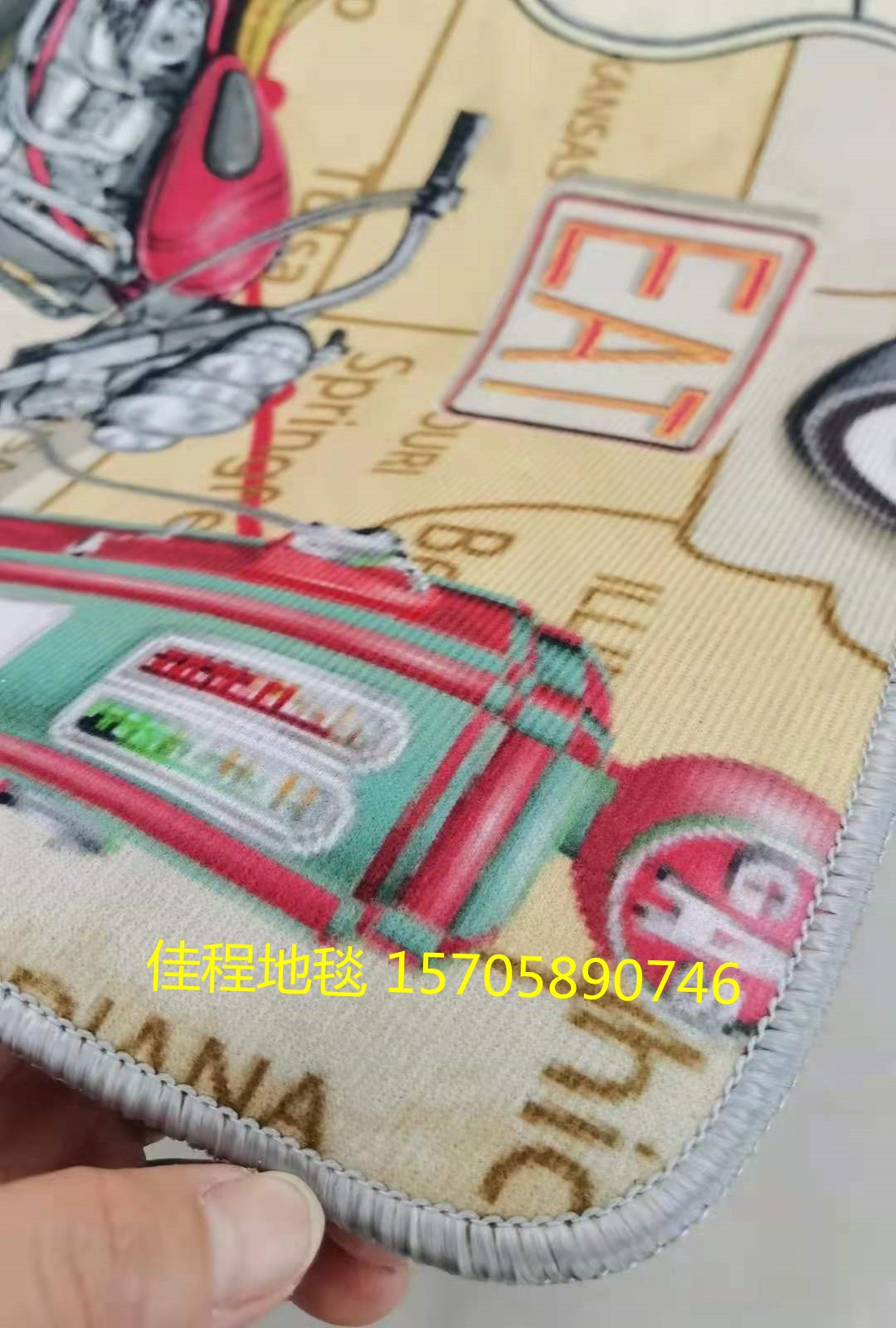 3D高清水晶绒印花马桶组合垫马桶3件套组合垫马桶脚垫马桶地垫详情图4