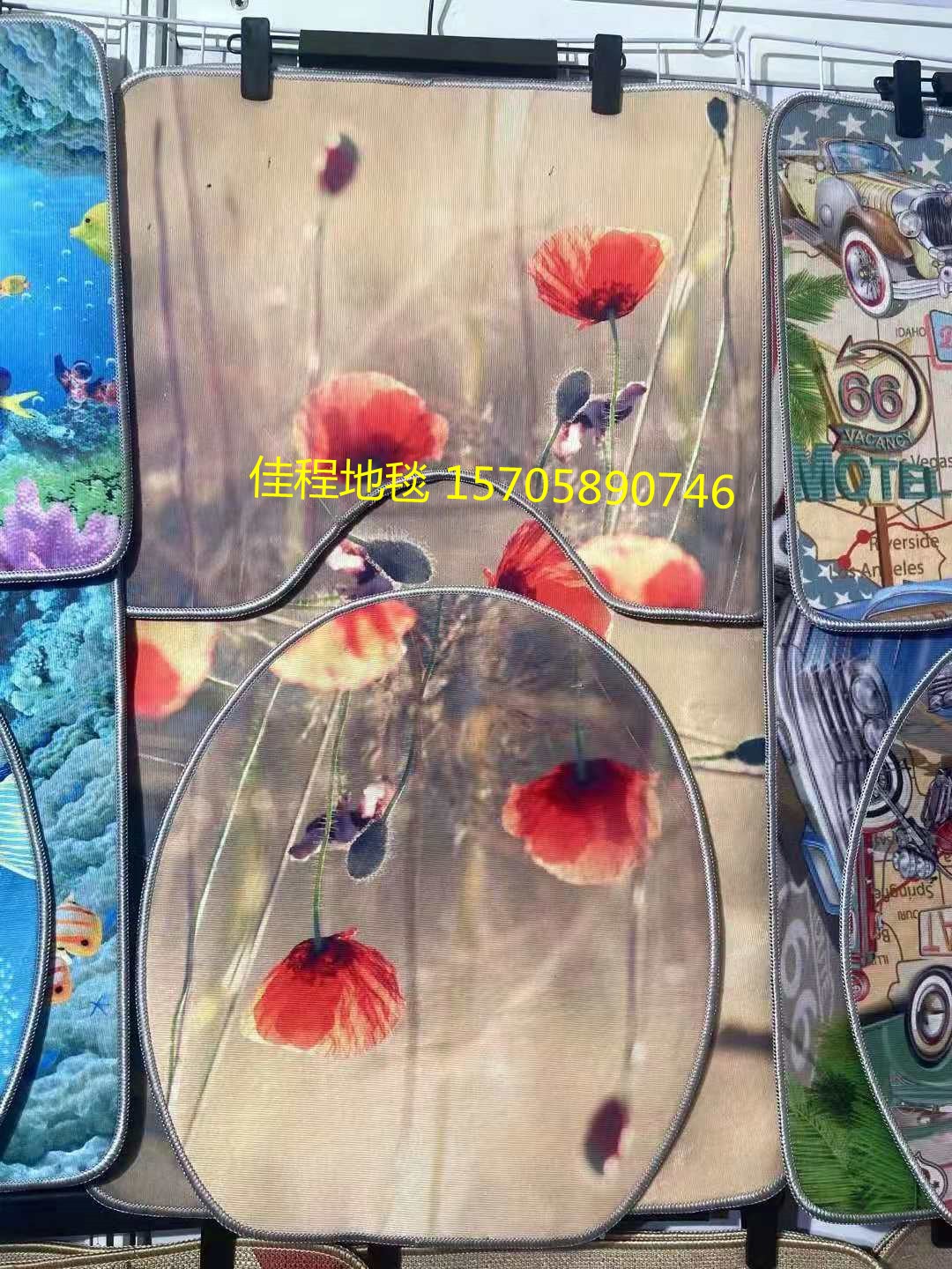 3D高清水晶绒印花马桶组合垫马桶3件套组合垫马桶脚垫马桶地垫详情图7