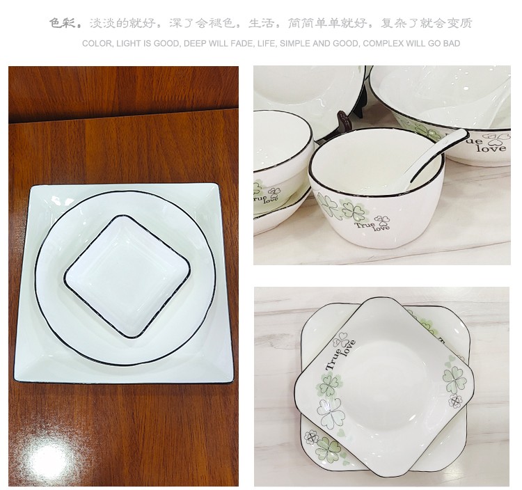 小号饭碗欧式家用陶瓷米饭碗4.5英寸方形碗大汤碗带盖盛汤用品锅详情图12