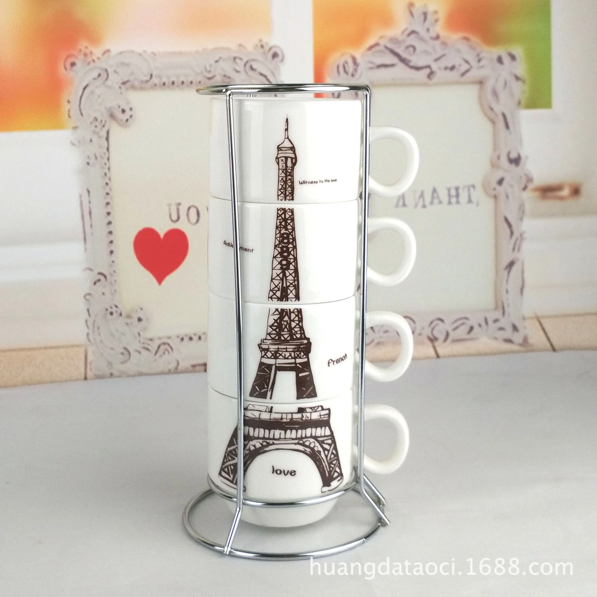 Five-piece ceramic coffee cup set detail image 9