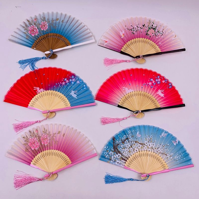 迷你小扇子竹质二青折叠扇中国风古典折扇扇子女式儿童古风扇