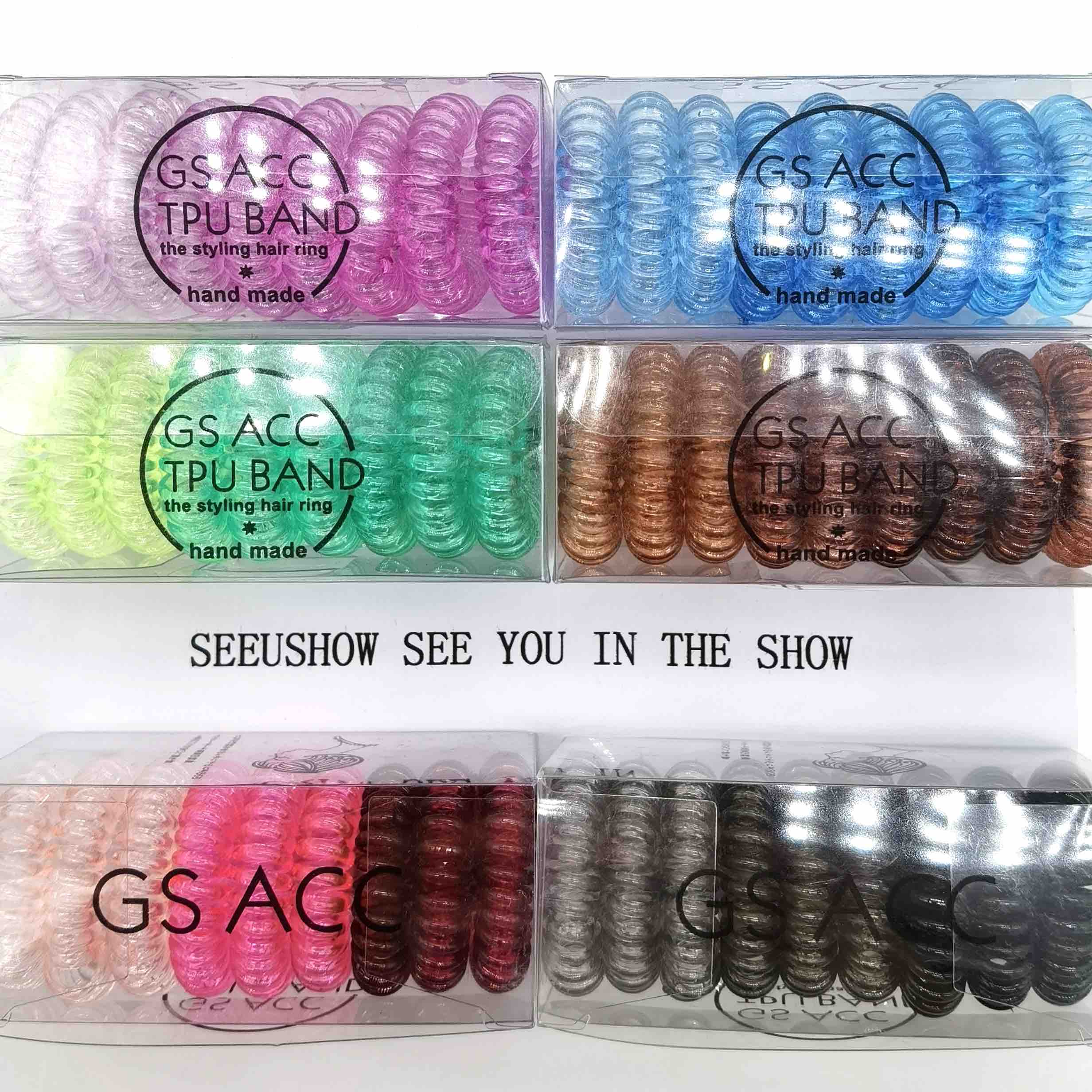 Jelly Elastic Ponytail Holder Rubber Ring telephone wire spiraled traceless Hair accessories for girls hair decoration thumbnail