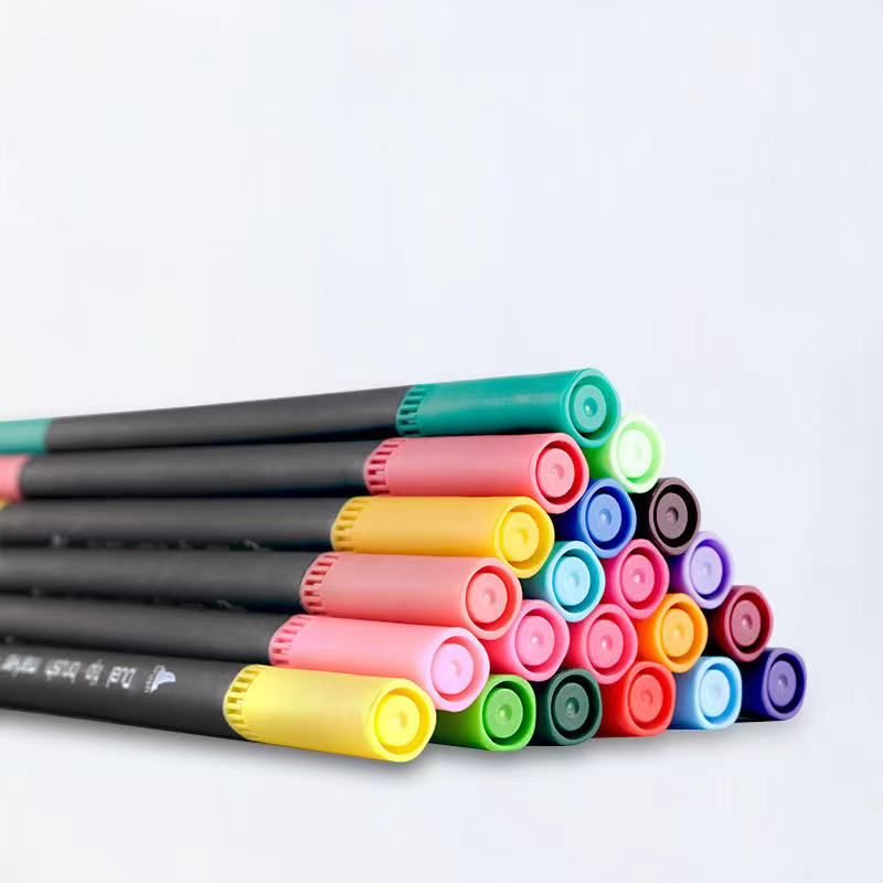 Double-headed black-tipped watercolor pens, water-soluble professional brushes, for filling, outlining and painting 12 to 100 colors Specification image