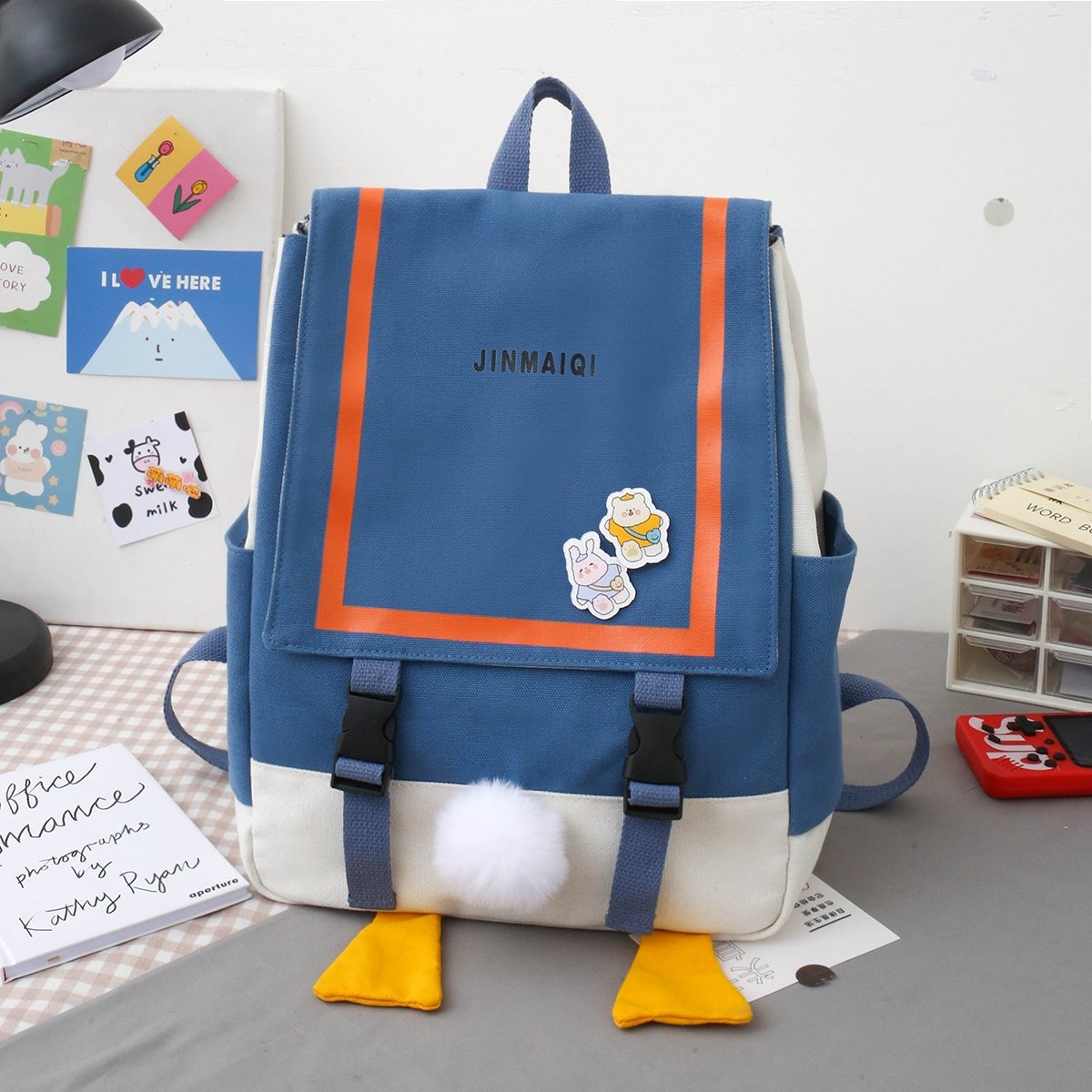Canvas Forest style, cute and unique, Japanese-style middle school schoolbag, casual backpack detail image 6