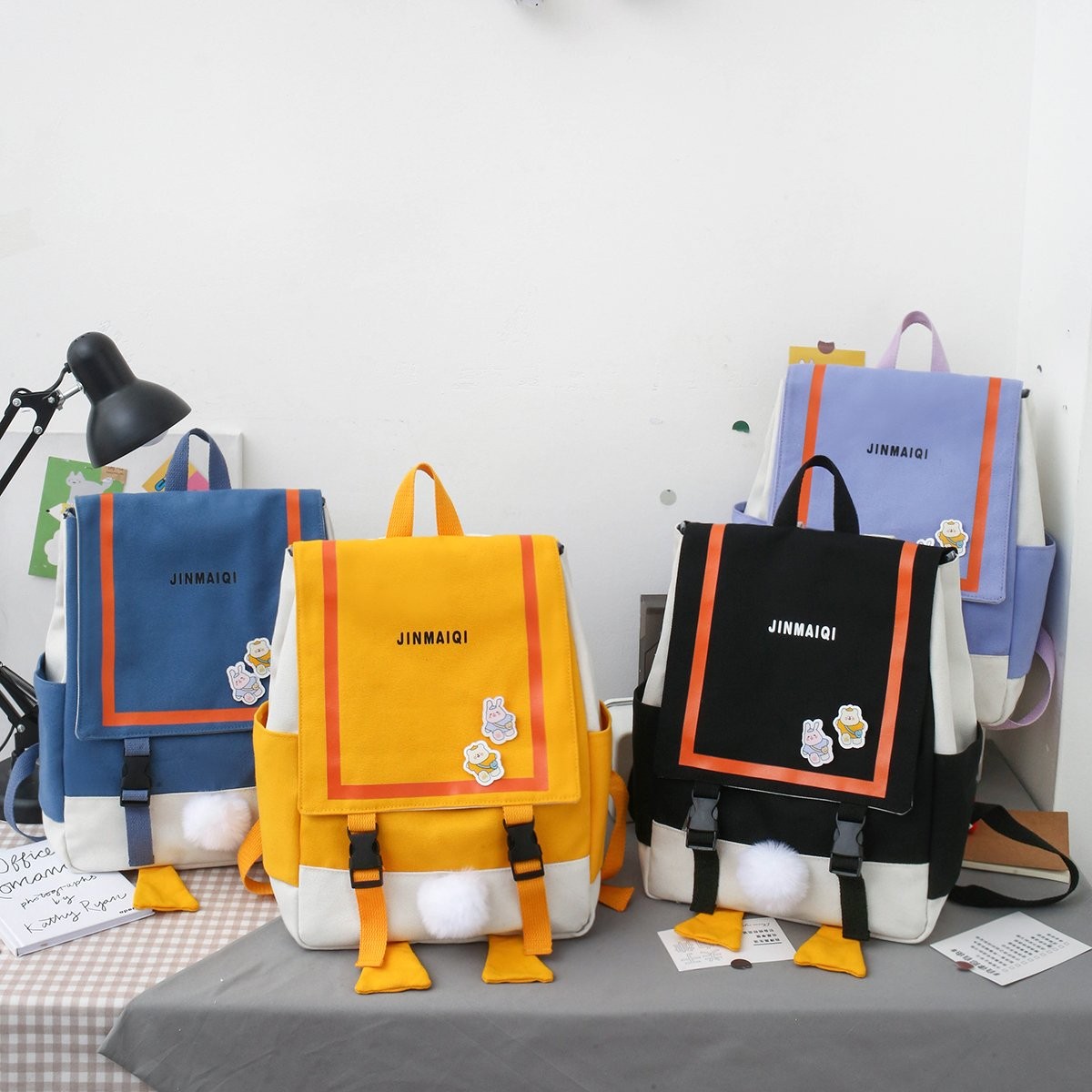 Canvas Forest style, cute and unique, Japanese-style middle school schoolbag, casual backpack detail image 1
