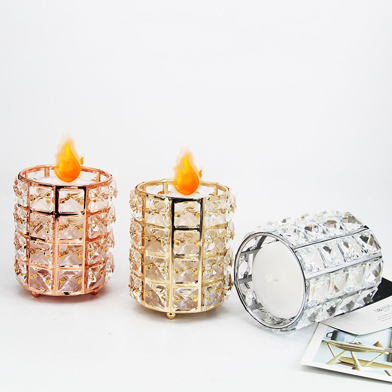 Single-headed candlestick, candle cup, living room decoration, simple golden home, romantic candlelight dinner, wedding candlestick decoration details Picture