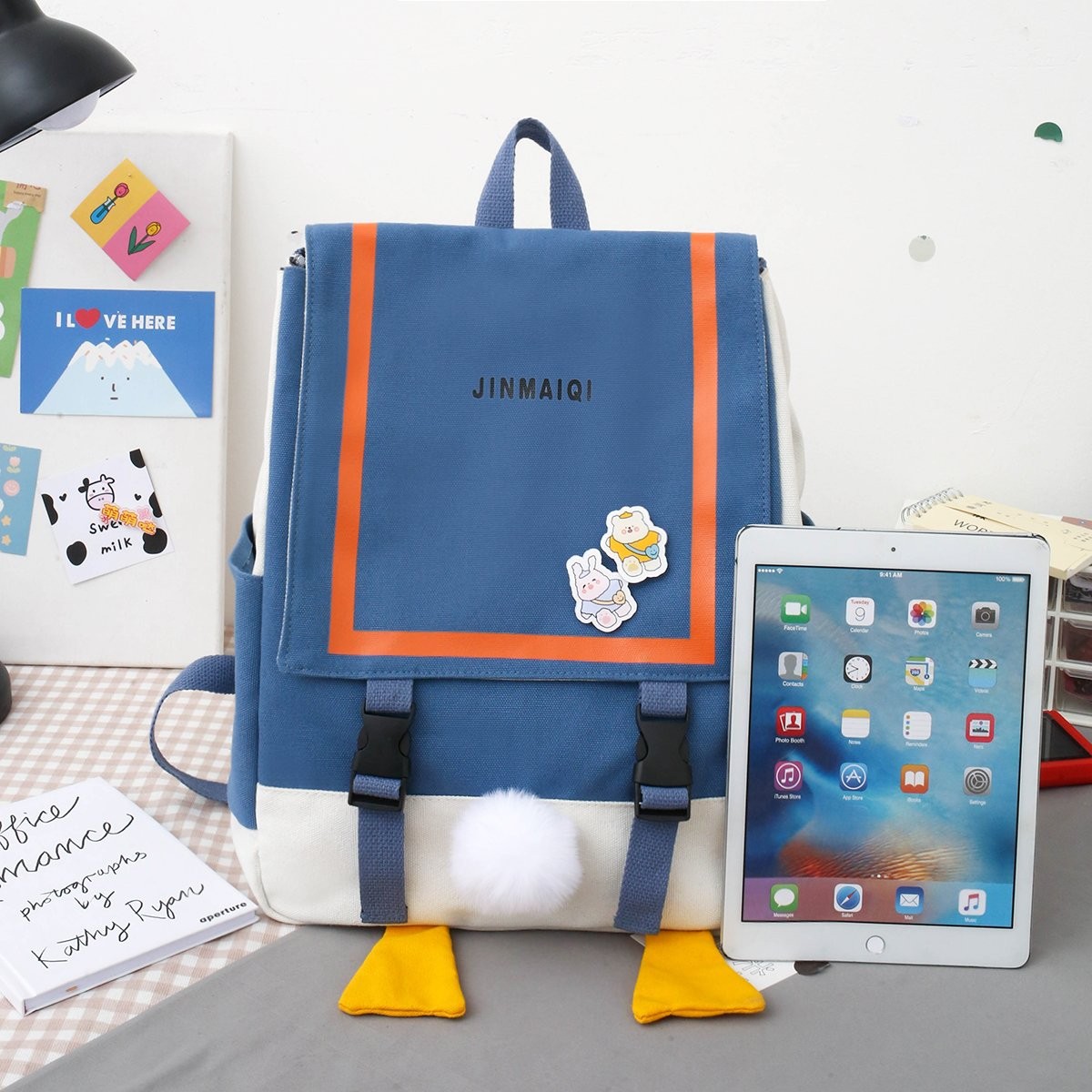 Canvas Forest style, cute and unique, Japanese-style middle school schoolbag, casual backpack detail image 8