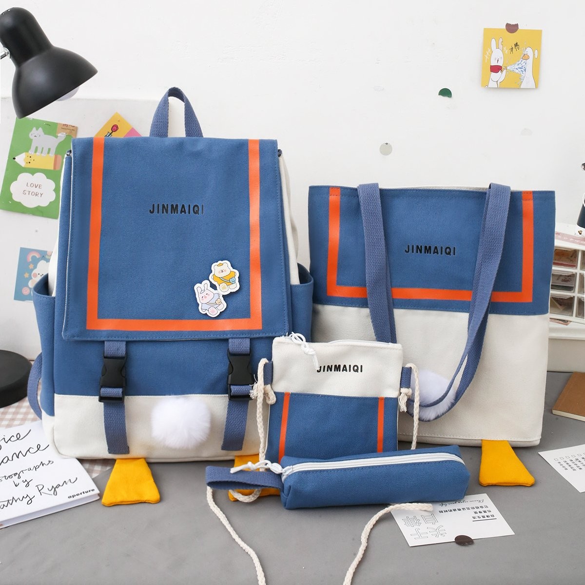 Canvas Forest style, cute and unique, Japanese-style middle school schoolbag, casual backpack detail image 5