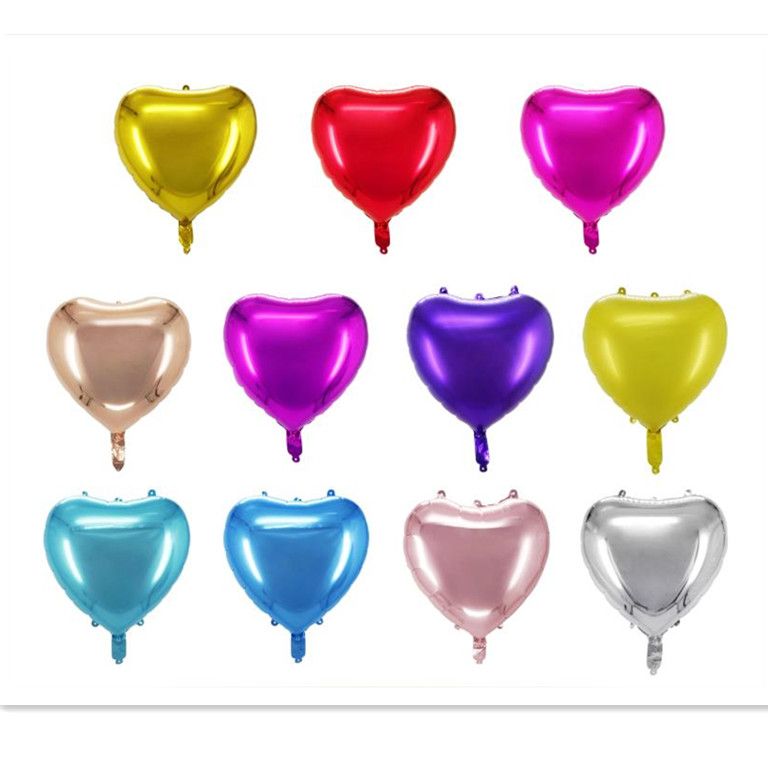 寸10寸爱心五角星四角星铝膜气球，生日背景墙装饰气球
