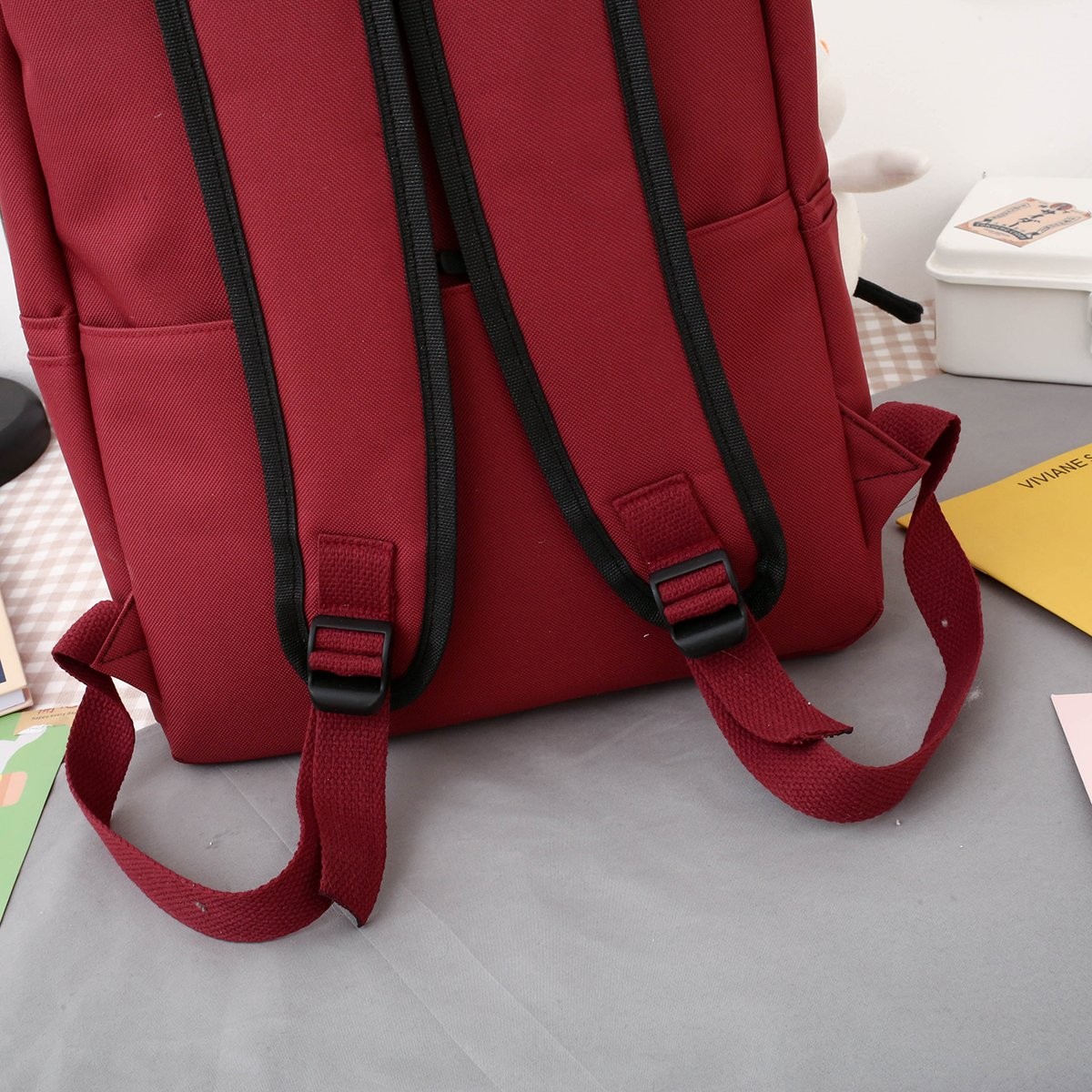 New large-capacity backpack, a casual and fashionable five-piece set detail image 14