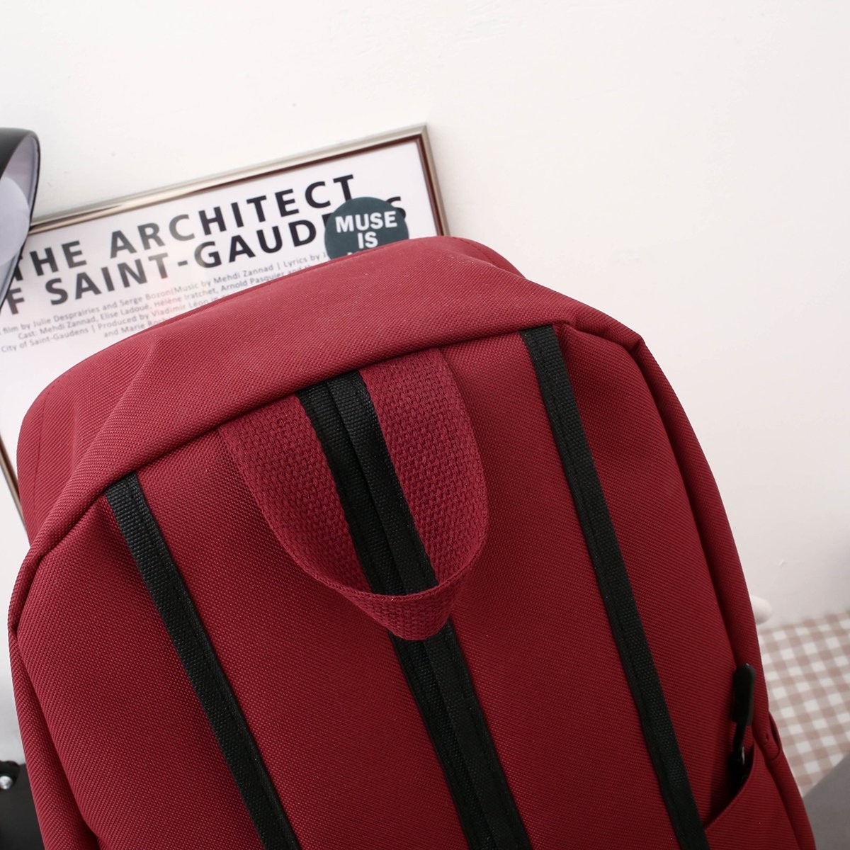 New large-capacity backpack, a casual and fashionable five-piece set detail image 13