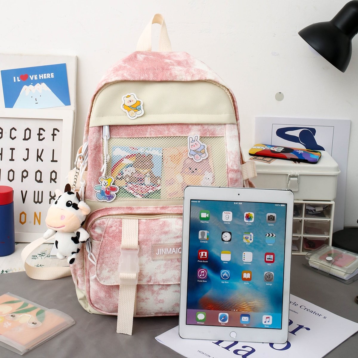 New Korean-style backpacks, cute schoolbags for girls and junior high school students, and trendy backpacks for college students detail image 11