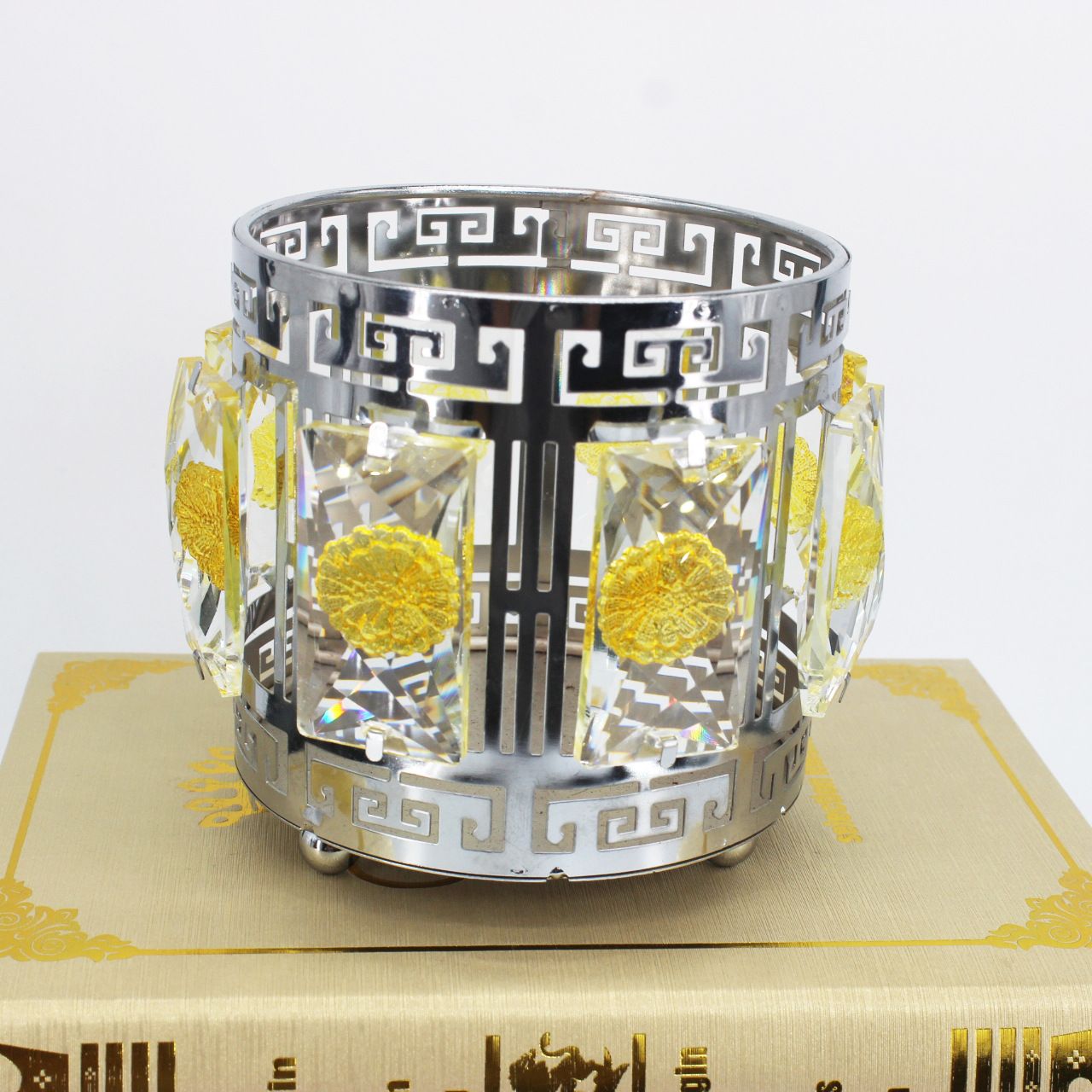 欧式水晶签字笔筒烛光晚餐道具婚礼场景布置五金摆件装饰