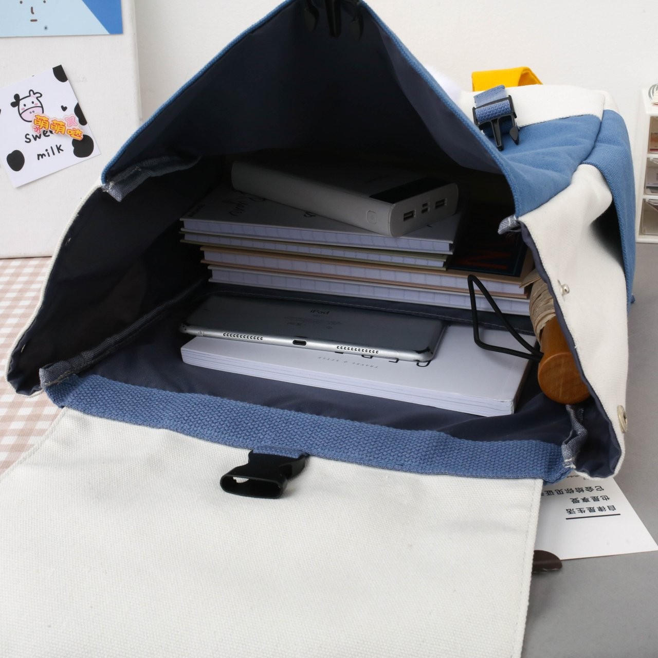 Canvas Forest style, cute and unique, Japanese-style middle school schoolbag, casual backpack detail image 11