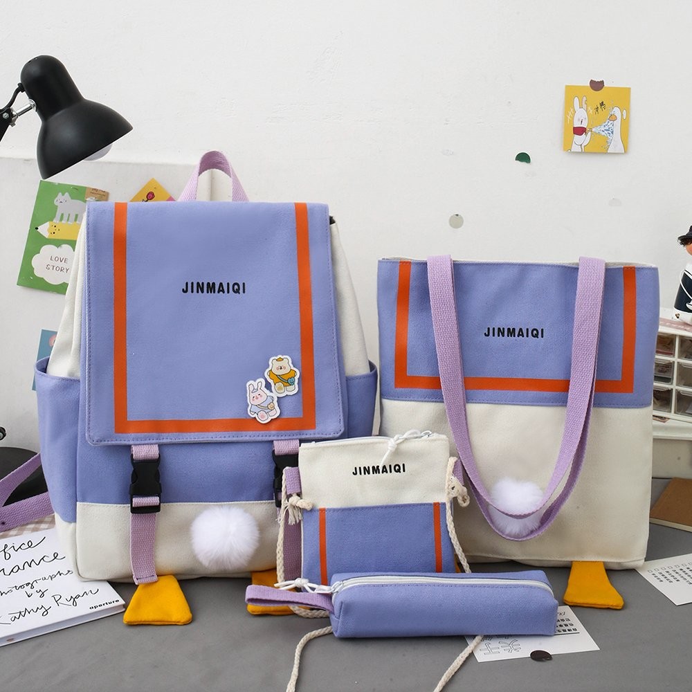 Canvas Forest style, cute and unique, Japanese-style middle school schoolbag, casual backpack detail image 4
